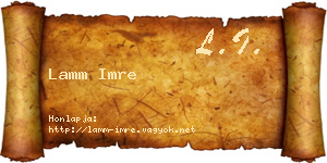 Lamm Imre névjegykártya